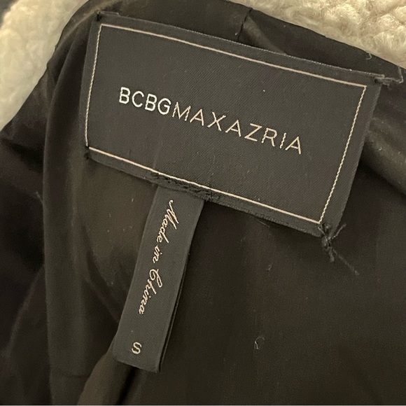 BCBGMAXAZRIA Shearling Black Moto Biker Peplum Jacket - Picture 10 of 12